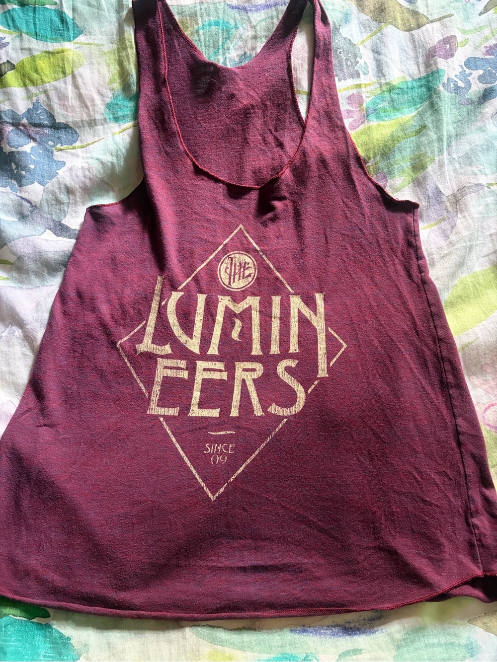 American Apparel Lumineers "Since 09" racerback maroon tank top Size Medium